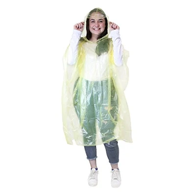 Image of eBuyGB Men&#039;s 1216528 4c Waterproof Emergency Rain Ponchos pack Of 4 , Yellow, One Size UK