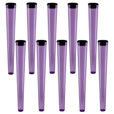 Image of Cherry on Top King Size Cone Holder Air Tight Hard Plastic Tube Smoking Rolling Cig Tube, 10 Holders Purple