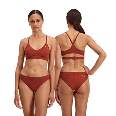 Image of PUMA Women&#039;s Swimwear Sporty Top Bikini, Black, Small