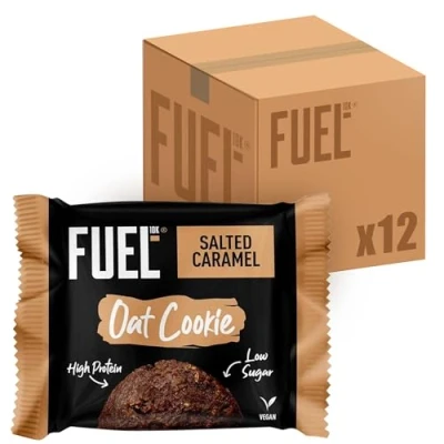Image of FUEL10K Salted Caramel Breakfast Oat Cookie, High Protein &amp; Fibre, 50 g (Pack of 12)