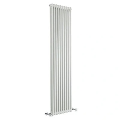 Image of Milano Windsor White Cast Iron Style Vertical Double Column Radiator 1800mm x 470mm