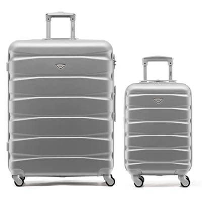 Image of Flight Knight Set of 2 Premium Suitcases Extra Stong Lightweight Luggage Hardcase with 4 Wheels &amp; Built in Lock (Set S+L)