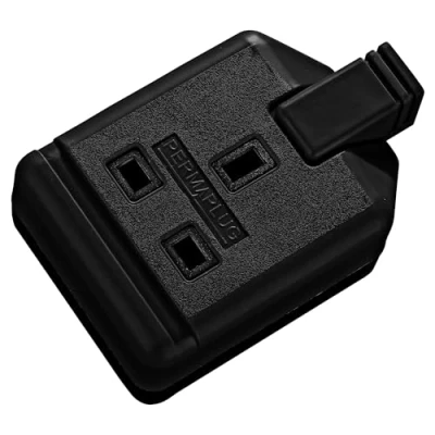 Image of Masterplug Heavy Duty Single Socket Trailing Socket, Without Plug and Cable, Black