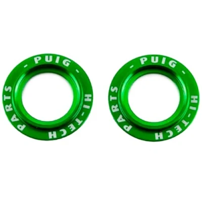 Image of Puig Anodized Aluminum Rings Set 20025V Green for PHB19 axle Slider