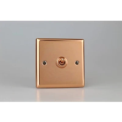 Image of Varilight Urban Polished Copper 1 Gang 3 Way Intermediate 10 Amp Toggle Switch