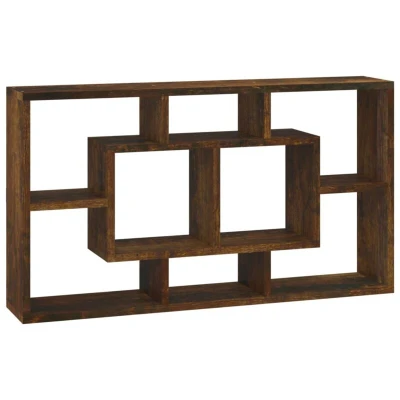 Image of vidaXL Wall Display Shelf 8 Compartments Smoked Oak