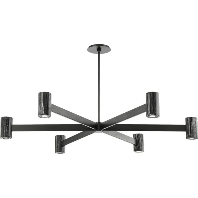 Image of Predock 6 Light Chandelier Black Brass
