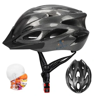 Image of ioutdoor Bike Helmet Adult, Mountain Cycle Helmets Mens with Visor 56 62CM 18 Vents Bicycle Cycling for Teenagers Women Men (Carbon Black)