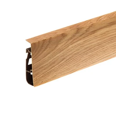 Image of Plastic Skirting Board High Line 2.5m PVC with Wire Cover Design Alabama Oak M141