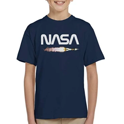 Image of Nasa Soyuz Launch Logo Kid&#039;s T Shirt Navy Blue