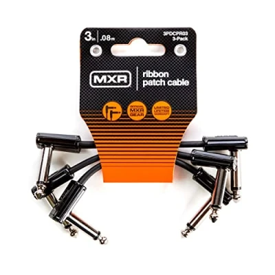 Image of MXR JIM DUNLOP Ribbon Patch Cable 3 in7.6 cm Pack, 1/4 Inch Right Angle (3PDCPR03)