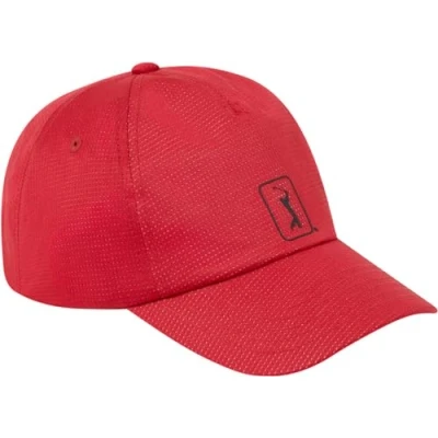 Image of PGA Tour Men&#039;s Airflux Mesh Golf Cap, Lightweight Baseball Style Hat, Pro Series Range, Chili Pepper, One Size