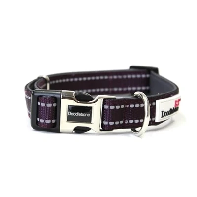 Image of Doodlebone Padded Collar, Burgundy, 3 6