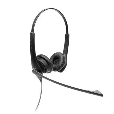 Image of Jabra Biz 1100 EDU Stereo Headphones with Microphone for Students Noise Cancelling Headset Hearing Protection, Leatherette Ear Cushions and 3.5 mm jack connector Black