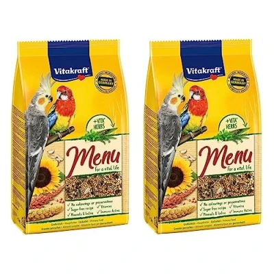 Image of WUNDAPETS VITA KRAFT COCKATIEL PARAKEET MENU BIRD CAGE SEED FEED FOOD 1KG BAG X 2