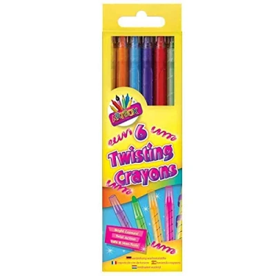 Image of ART BOX 5078 6 Twist Action Crayons, Mixed
