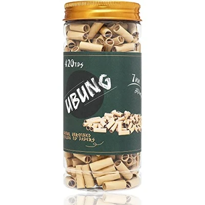 Image of UBUNG Brown Tips, 420 Pcs Ø7mm Pre Rolled Filter Tips Made with Unbleached Paper, Suitable for Most Roll Machine and Rolling Papers