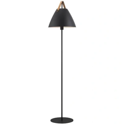 Image of DFTP by Nordlux Metal floor lamp Strap with leather strap, black