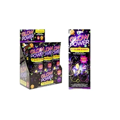 Image of Glow Power Sticks x 30 Pack 8 Inch 20cm with Connectors 5 Colours