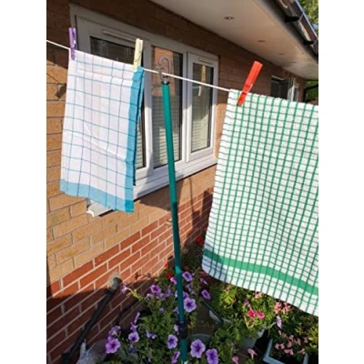 Image of DevWoo Metal prop HD Twist Lock 1pk Galvanised Garden Washing Line Outdoor Extendable pole Cloths Laundry Support Extending Telescopic strong Airer