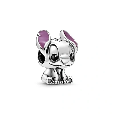 Image of Pandora Disney Stitch silver charm with black and purple enamel