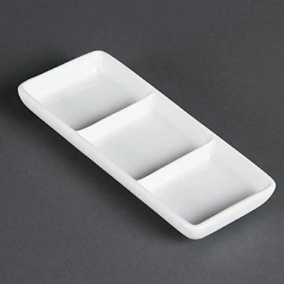 Image of Olympia Ware 3 Section Dishes Porcelain Food Serving Bowls Freezer Safe 12pc