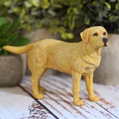 Image of Golden Labrador Dog Resin Statue Home Garden Ornament Puppy Animal Pet Gift