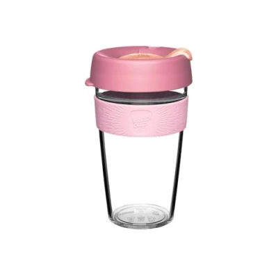 Image of KeepCup Original, Lightweight Plastic Reusable Coffee Cup with Splashproof Sipper Lid 16oz/454ml Peaches
