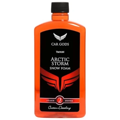 Image of Car Gods Arctic Storm Super Thick Snow Foam Shampoo Orange Scent 500ml PH Neutral Wax Free Fast Acting Extremely Powerful Easy To Use with Pressure Washer Cleans Dirt and Grime from Paintwork