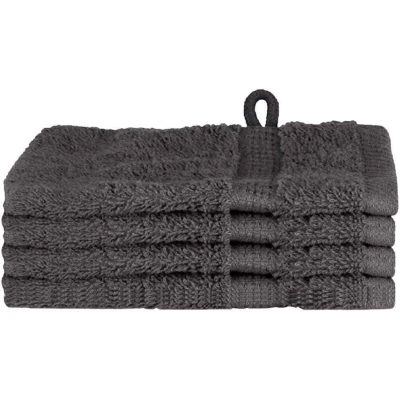 Image of vidaXL Guest Towel 4 pcs Anthracite 15 x 21 cm Cotton