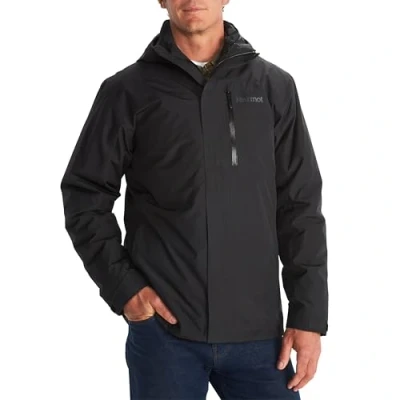 Image of Marmot Men&#039;s Ramble Component Jacket, Waterproof Lightweight Hooded 3 in 1 Rain Windproof Raincoat, Breathable Windbreaker, Black, M