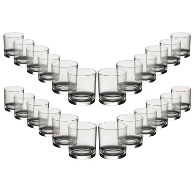 Image of Virtually Glass Set of Roltex Unbreakable Reusable Polycarbonate Plastic Whiskey/Juice Glasses (Volume 227ml/8 oz Height 8.6cm Max Diameter 7cm) (24)