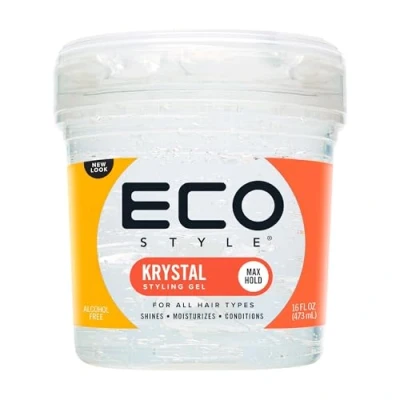 Image of Eco Style Krystal Styler Hair Gel, Hydrate and Style, Alcohol Free, Clear 473 ml (Pack of 1)