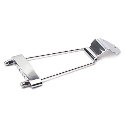Image of Alnicov 6 String Guitar Trapeze Tailpiece Bridge for Jazz Archtop Replacement Chrome