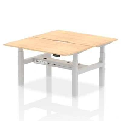 Image of Air B2B 1400x800 Adjustable 2P Bench Desk Scalloped Maple/Silver