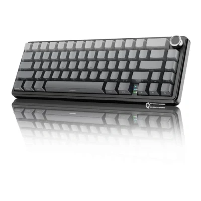 Image of MAMBASNAKE X ATTACK SHARK X66 65% Wireless Mechanical Keyboard with Knob, 66 Keys Gasket Hot Swap RGB Gaming 60 Percent, BT/2.4G/USB C, Linear Switch, Side Printed PBT Keycap Moonlit Night