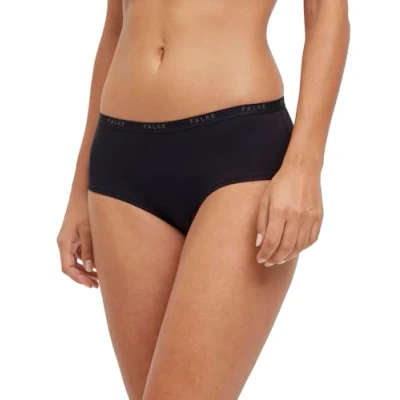 Image of FALKE Women&#039;s Daily Comfort Multipack W Bhp Baumwolle Atmungsaktiv Hipster Panties, Black 3000, S (Pack of 2)