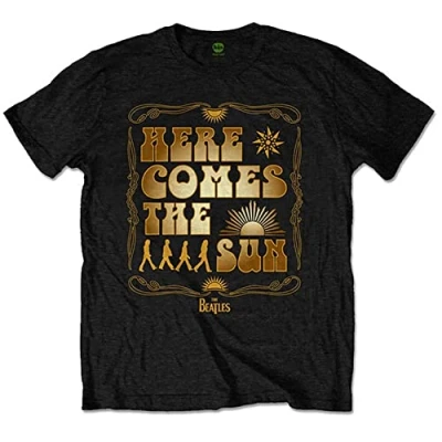 Image of T Shirt # Xl Unisex Black Here Comes the Sun