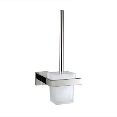 Image of TURS Toilet Brush with Holder Storage Stainless Steel Wall Mounted Rustproof Modern Style loo and Holder, Polished Finish