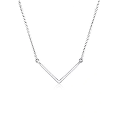 Image of Elli Women&#039;s V shape pendant Geo Minimal necklace in 925 sterling silver gold plated, 450, None