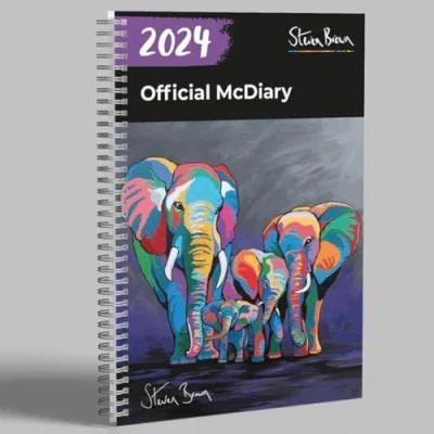 Image of Steven Brown Art Allan &amp; Jackie McZoo 2024 Week to View Diary Wire Bound A5 Planner