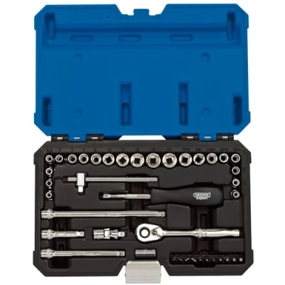 Image of Draper Combined MM/AF Socket Set, 1/4&quot; Sq. Dr. (40 Piece)