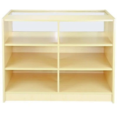 Image of MonsterShop Libra Retail Display Shop Counters Set &amp; Glass Showcase Cabinet Units, Maple