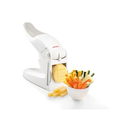 Image of Leifheit Potato Chipper, Chips Cutter, French Fries 2 chip sizes 10 and 12 cm, Soft Touch Handle for Easier Chipping, White