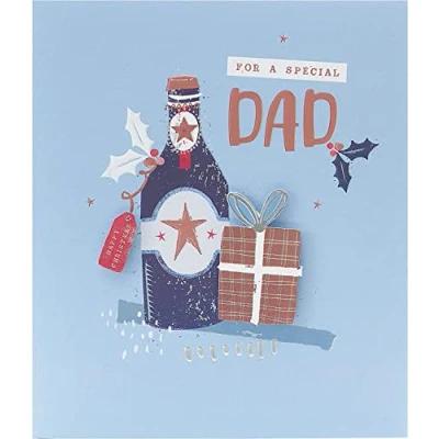 Image of A Special Dad Embellished &amp; Gold Foiled Christmas Card Xmas Greeting Cards