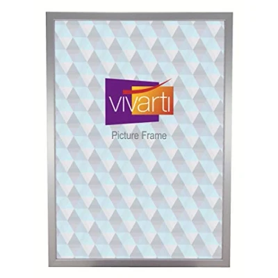 Image of Vivarti Thin Silver Picture Frame (A2 Size, 59.4 x 42 cm) Portrait or Landscape Photo with Clear Styrene Sheet &amp; Wall Mounted Hook for Photos, Pictures, Posters, Decor, Certificate
