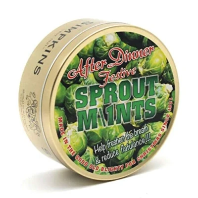 Image of After Dinner Sprout Mints Drops Simpkins Travel Sweets 200g Christmas Limited Edition