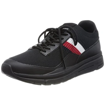 Image of Tommy Hilfiger Men Premium Lightweight Runner Knit Trainers Athletic, Black (Black), 43 EU