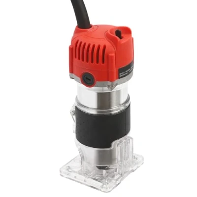 Image of Router Tool, 220V Wood Palm 30000R/MIN Electric Hand Trimmer, Min Trimmer Laminator DIY Carving Machine Woodworking Power Tool