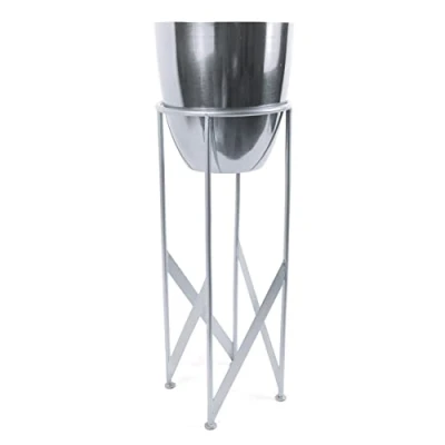 Image of 55cm Silver Planter with Matching Stand